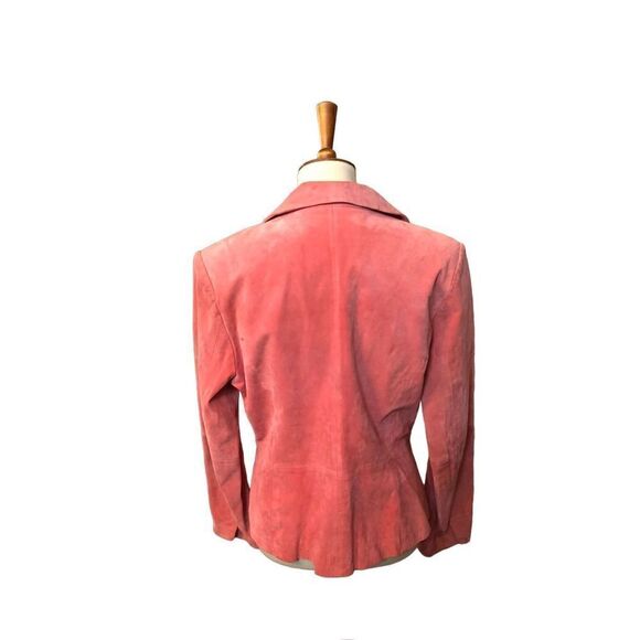 B by Bernado salmon suede vintage one button front closure jacket - Picture 6 of 11